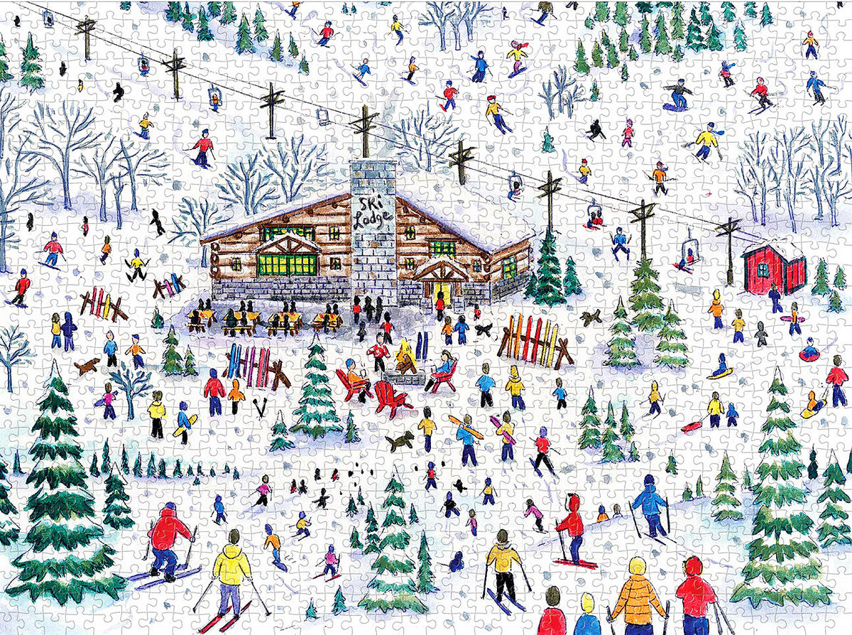 Lantern Press 1000 Piece "Ski For Miles" Jigsaw Puzzle - Challenging Winter Sports Scene