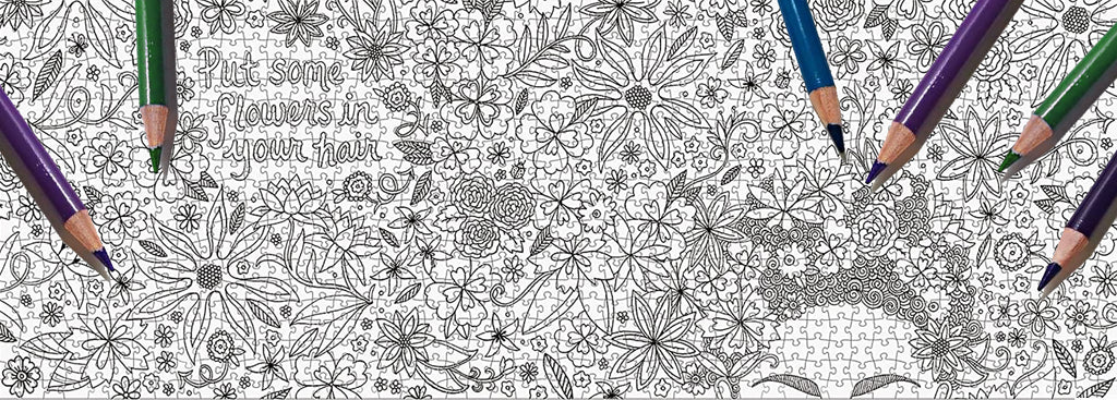 Adult colouring book jigsaw puzzle