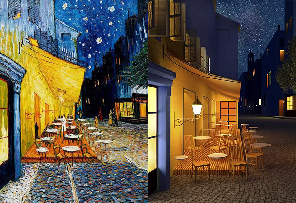 Vincent Van Gogh's Cafe Terrace At Night reimagined with 3D Graphics for the Metaverse