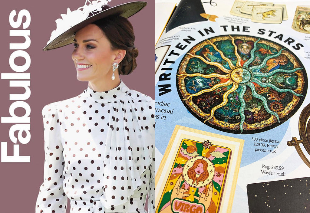 The Sun's Fabulous Magazine Kate Middleton cover recommends Rest In Pieces 500-piece Round Zodiac Jigsaw Puzzle.