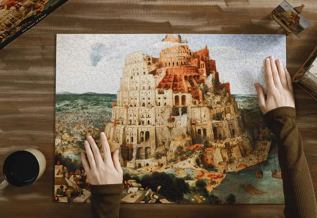 Rebuild the Tower of Babel with Unidragon's wooden jigsaw puzzle for adults