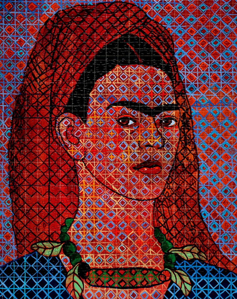 Alfredo Arreguin Head Dress Jigsaw Puzzle: Vibrant Frida Kahlo Portrait