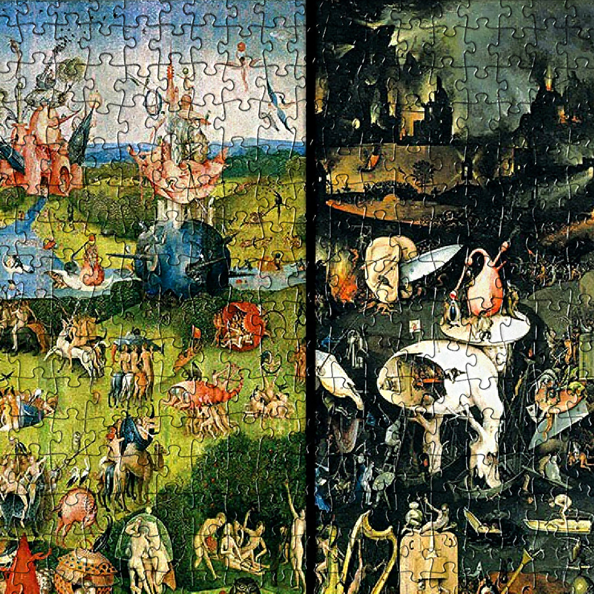 Add some flair to your interior design with this Eurographics jigsaw puzzle of Hieronymus Bosch's iconic painting, The Garden of Earthly Delights.