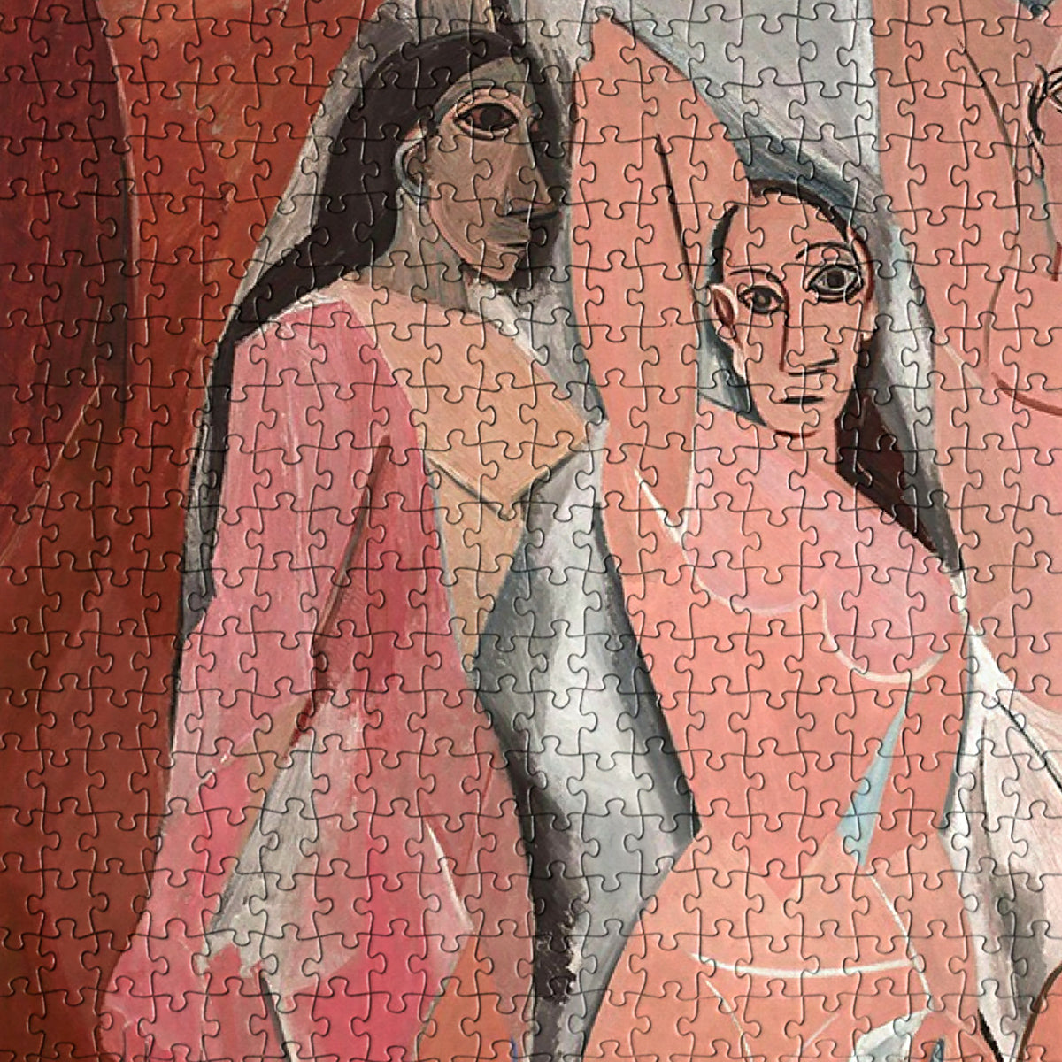 Luxury jigsaw puzzle capturing the avant-garde aesthetics of Picasso's 'The Young Ladies of Avignon'.