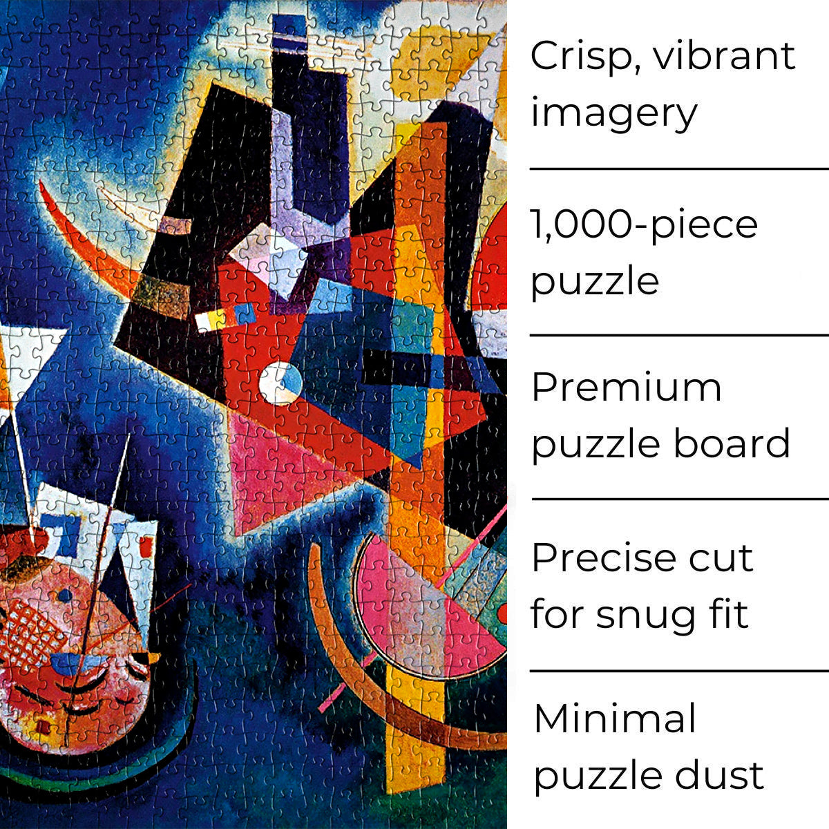 1000-Piece Kandinsky In Blue Jigsaw Puzzle: A challenging Eurographics puzzle for interior design enthusiasts
