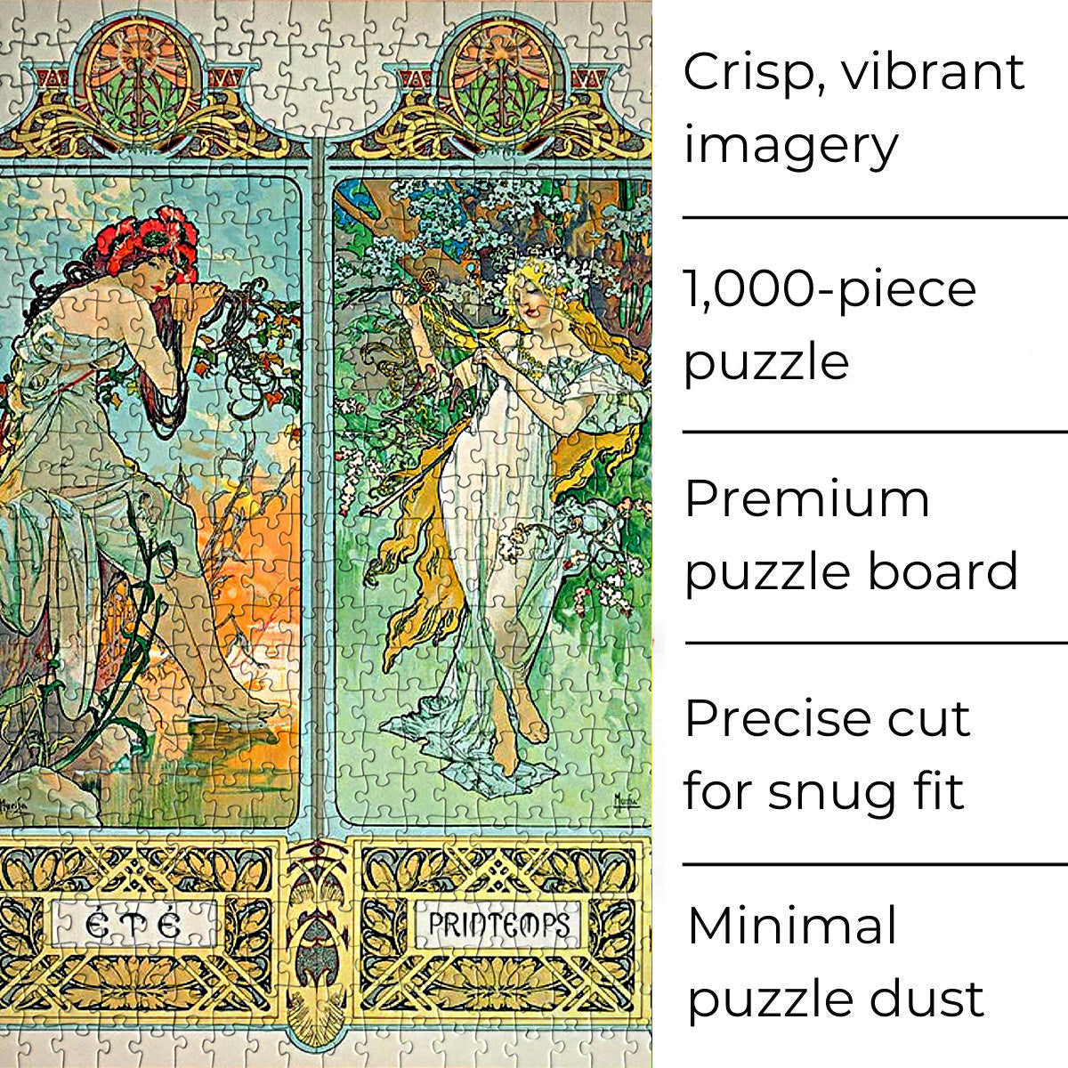 1000-piece Alphonse Mucha The Four Seasons Jigsaw Puzzle | Rest In
