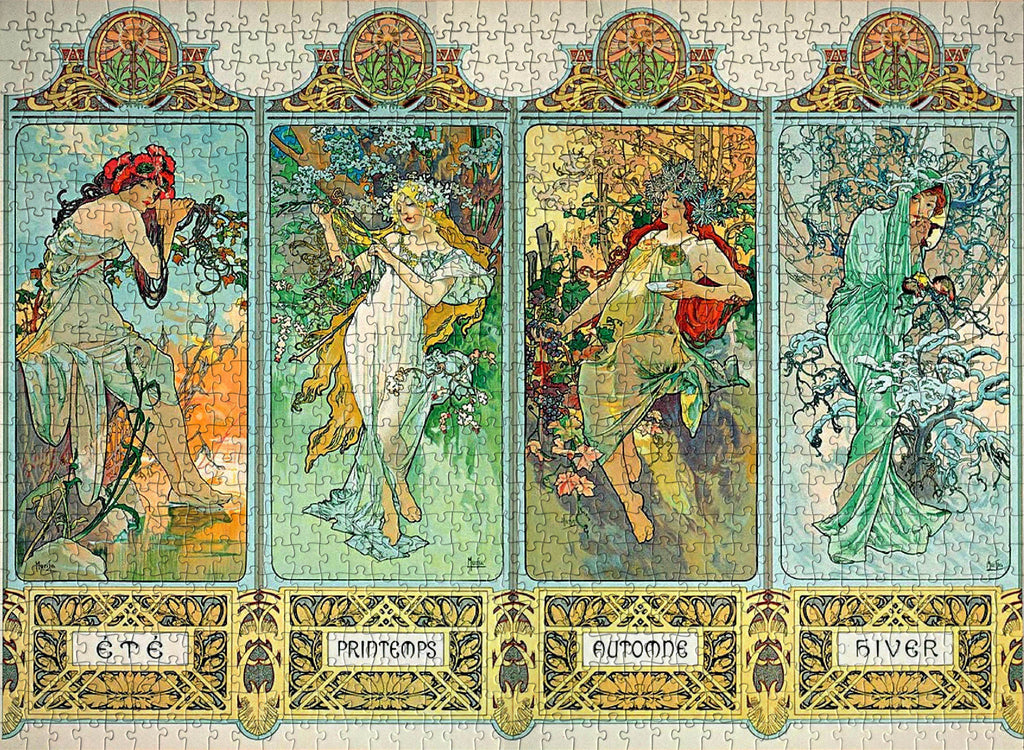 Eurographics' 1000-Piece Alphonse Mucha The Four Seasons Jigsaw Puzzle: Exquisite Lithography in Fine Art Print