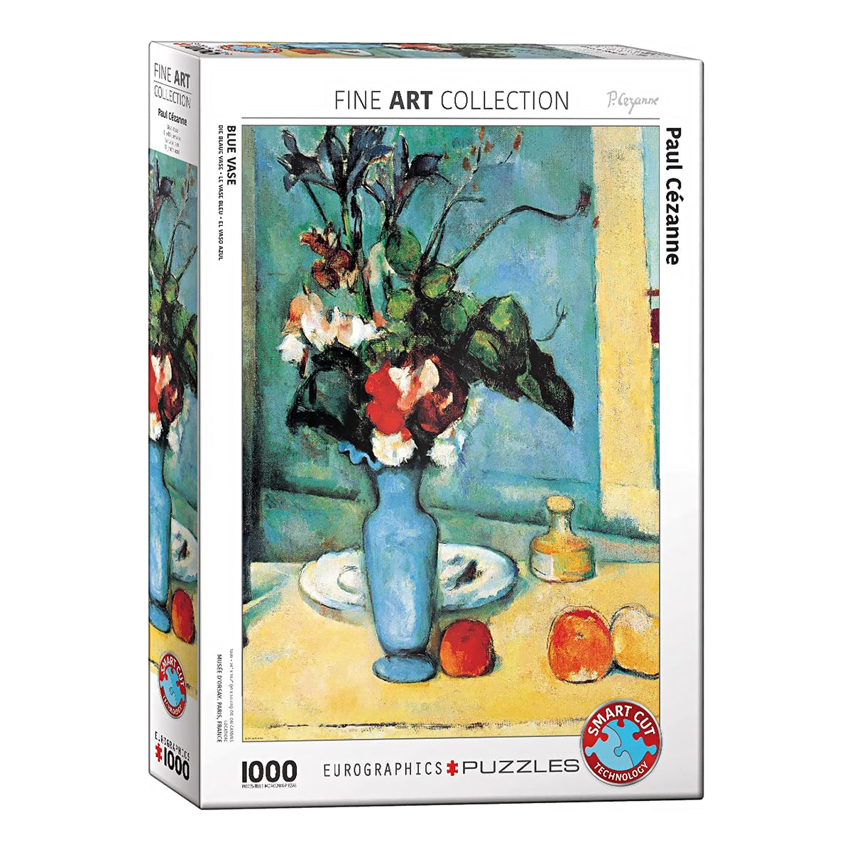 Exquisite wall art: Eurographics' 1000-piece Paul Cezanne Blue Vase jigsaw puzzle, a challenge for art enthusiasts.