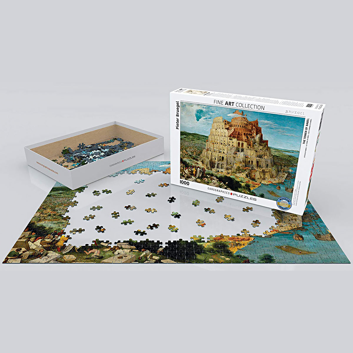 Eurographics' Tower Of Babel Jigsaw Puzzle: A finely crafted 1000-piece challenge featuring Pieter Bruegel's iconic artwork