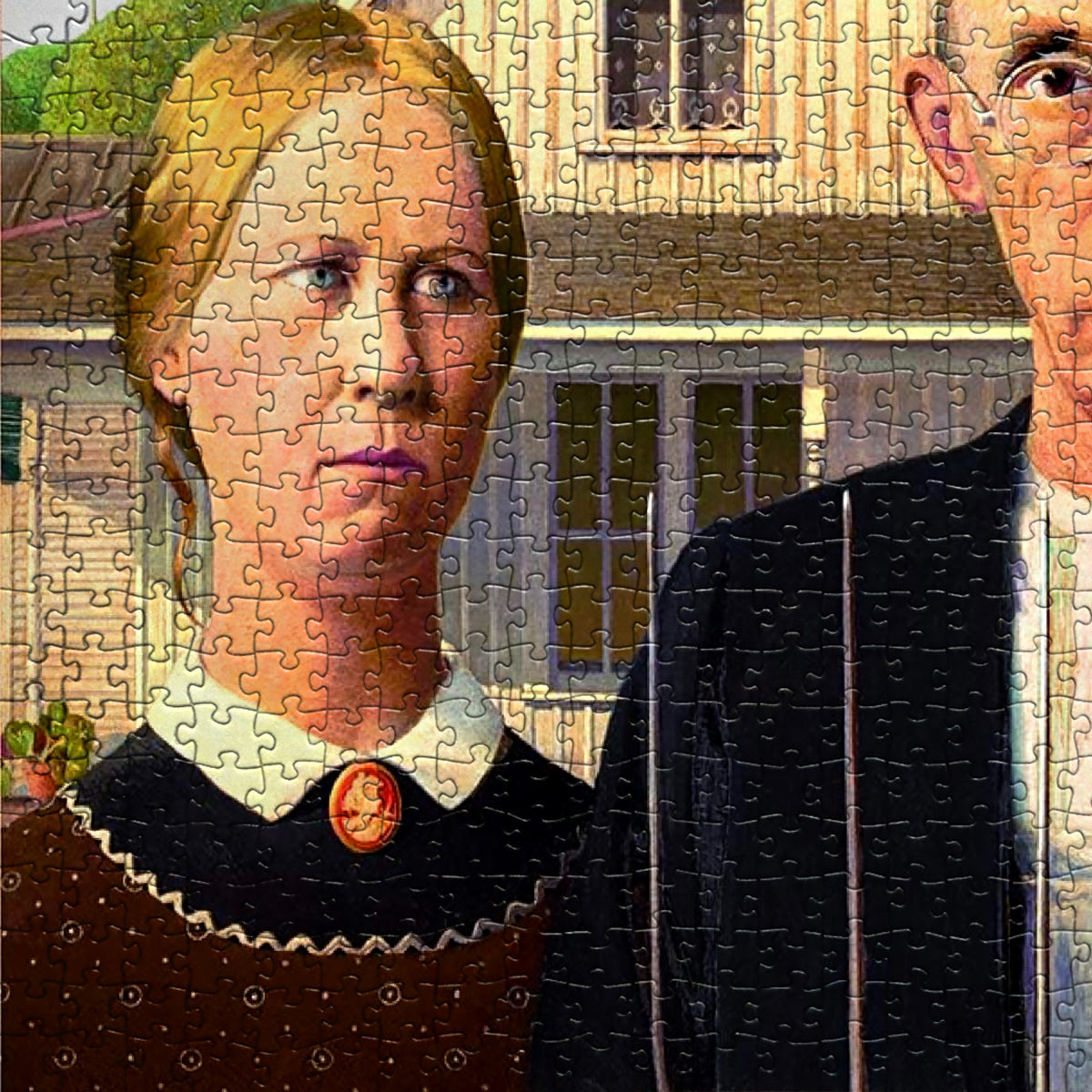 1000piece Grant Wood American Gothic Jigsaw Puzzle Rest In Pieces