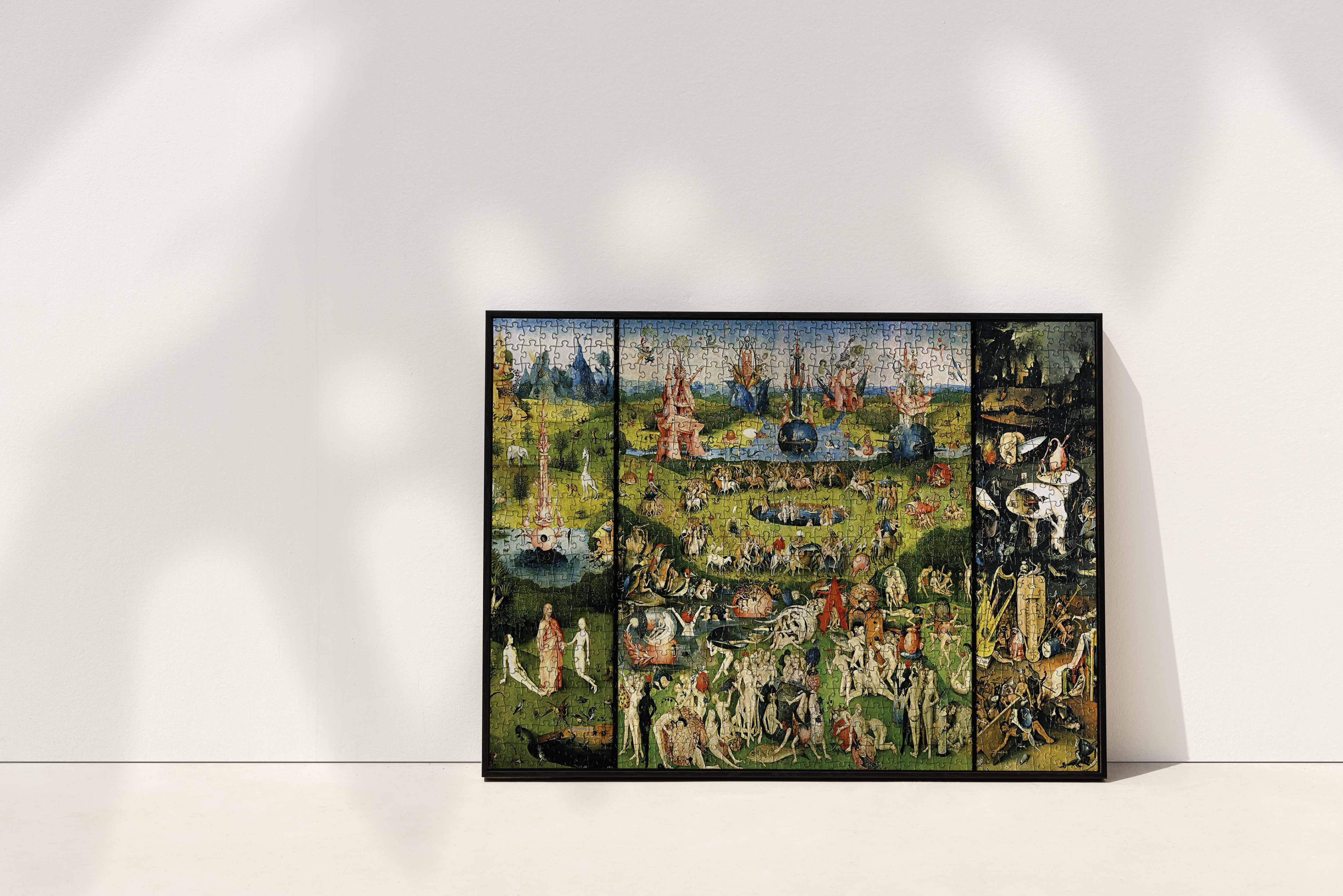 Create a striking wall art display with this Eurographics jigsaw puzzle print of Hieronymus Bosch's masterpiece, The Garden of Earthly Delights.
