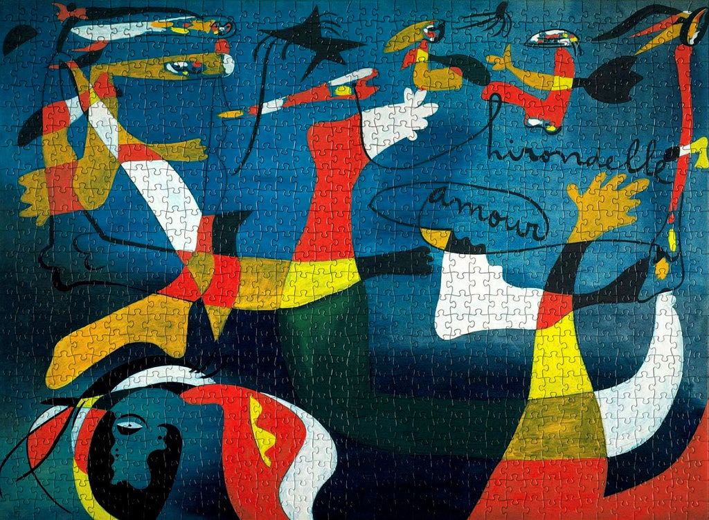 A challenging 1000-piece jigsaw puzzle showcasing the colorful and abstract world of Joan Miró.