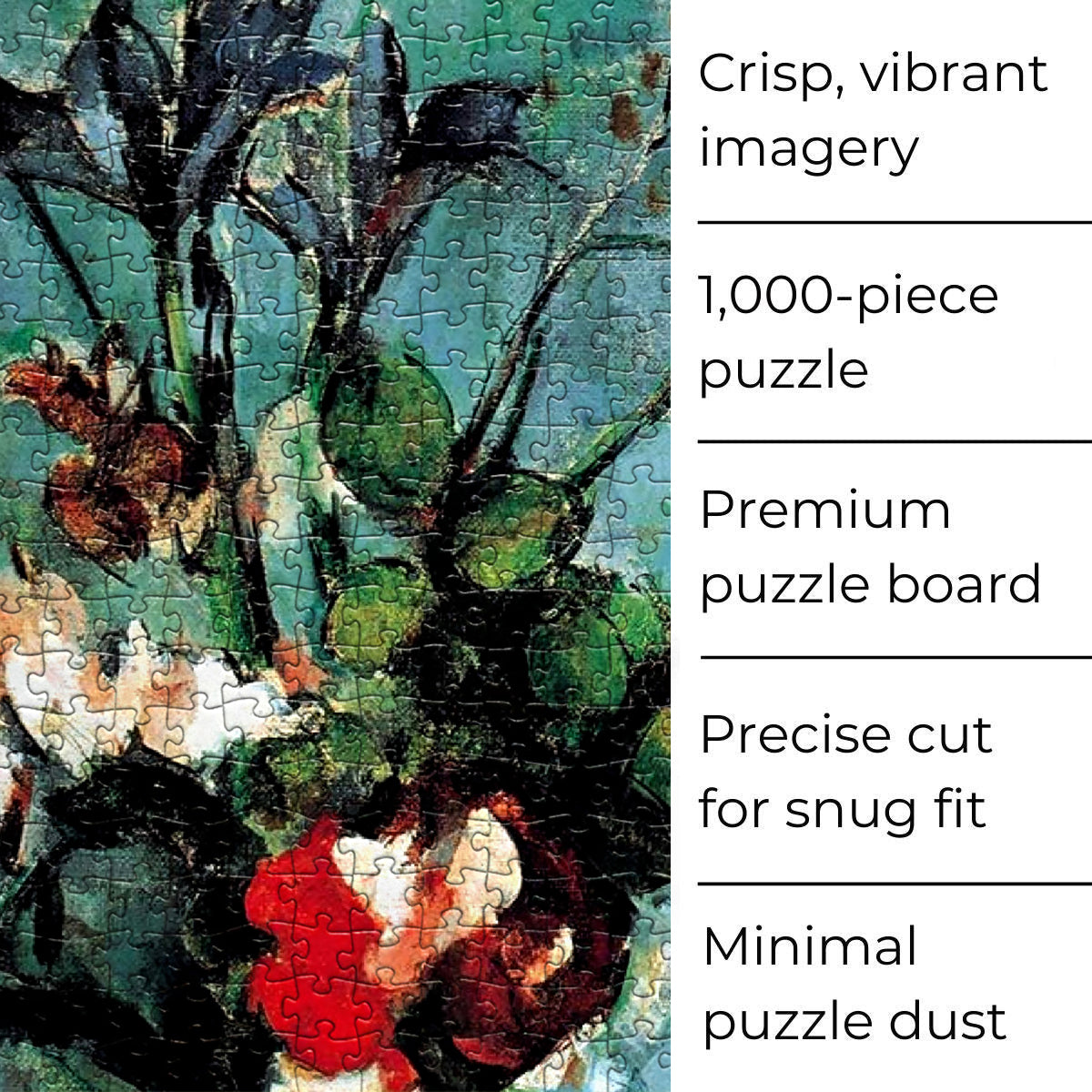 Eurographics' Blue Vase jigsaw puzzle: a 1000-piece wall art masterpiece inspired by Paul Cezanne's iconic work.