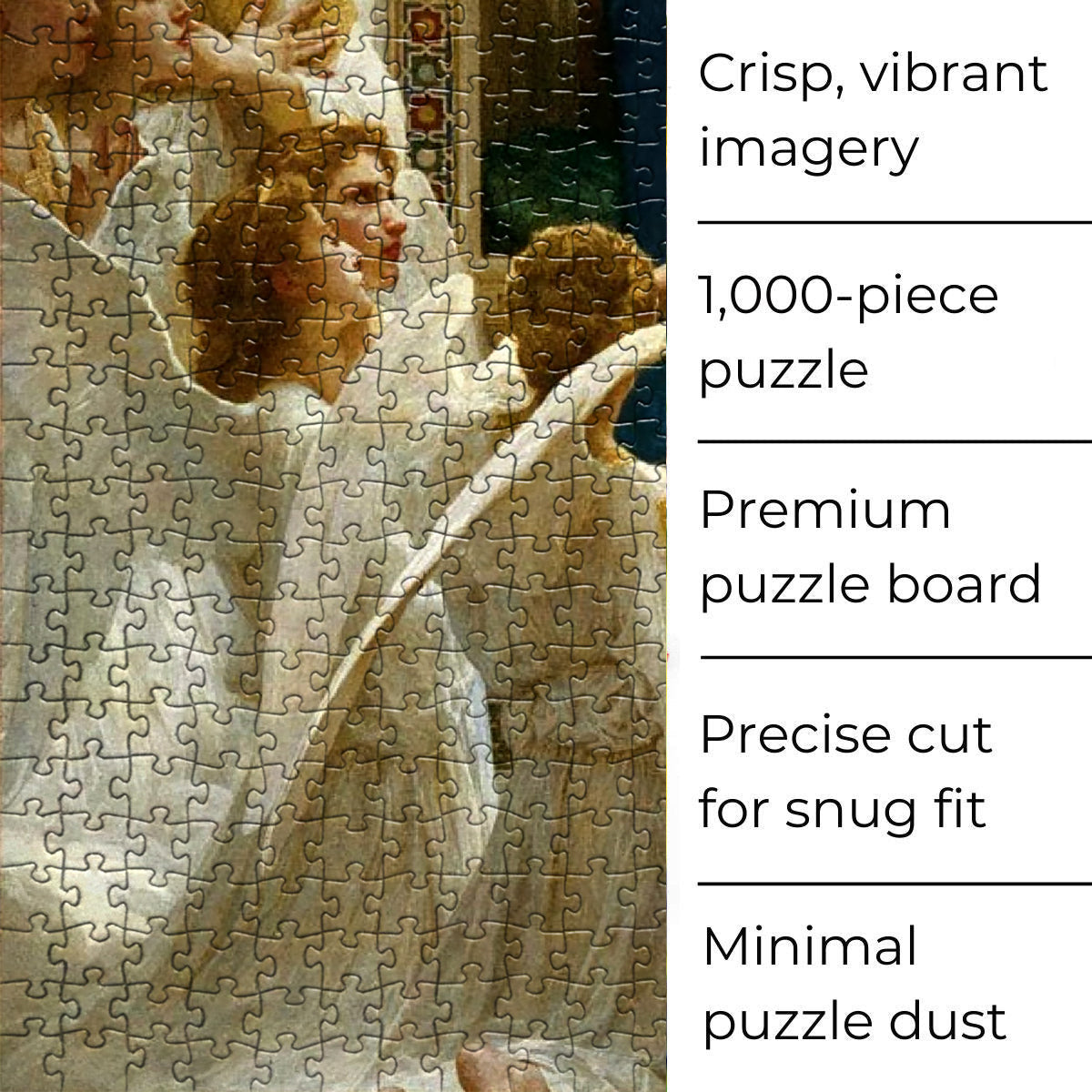 Transform your space with this print of Bouguereau's 'The Virgin with Angels' puzzle
