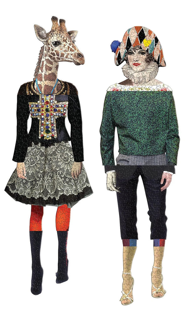 Christian Lacroix Love Who You Want shaped jigsaw puzzles for adults, set of 2 with 750 pieces.