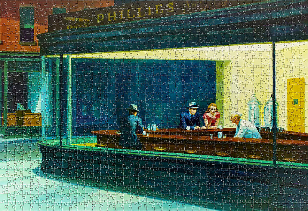 1000-piece Edward Hopper Nighthawks Famous Art Jigsaw Puzzle from Rest In Pieces UK