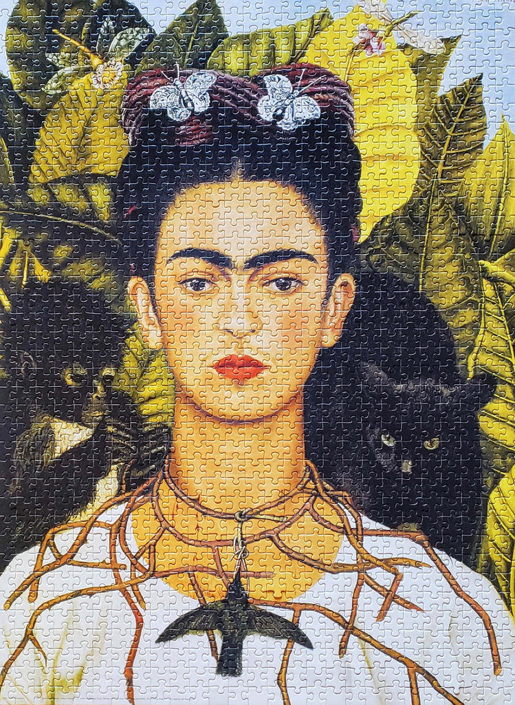 Frida Kahlo's 'Self-Portrait with Thorn Necklace and Hummingbird' jigsaw puzzle is the best gift for art and fashion lovers.