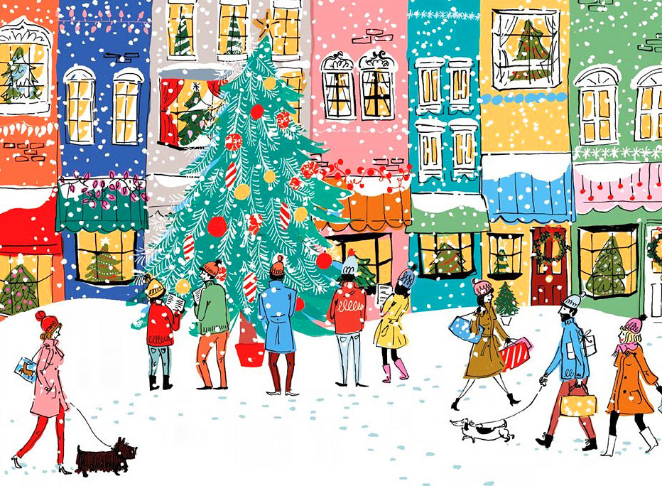 Brimming with wintertime adventure, Louise Cunningham's 'Christmas Carolers' jigsaw puzzle is a festive and mindful pasttime.