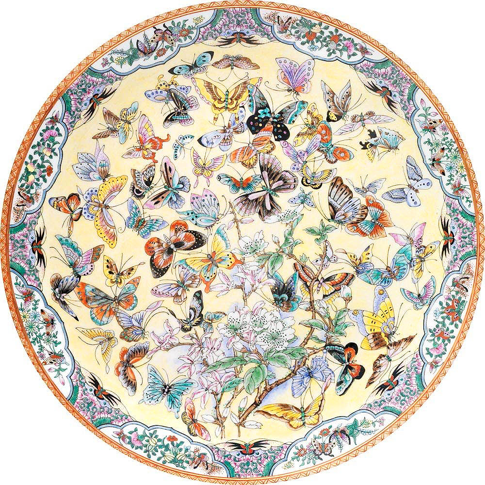 Mother's Day Jigsaw Puzzle Gift: Circle Shaped 1000-piecer featuring Butterflies and Flowers Artwork from Rest In Pieces