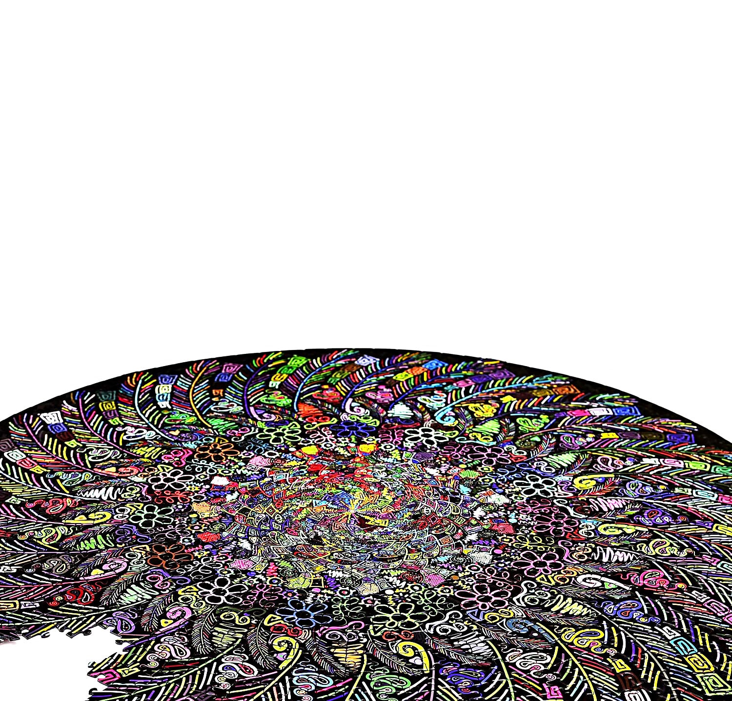 1000-piece Round Colour Indian Feather Crest Jigsaw Puzzle