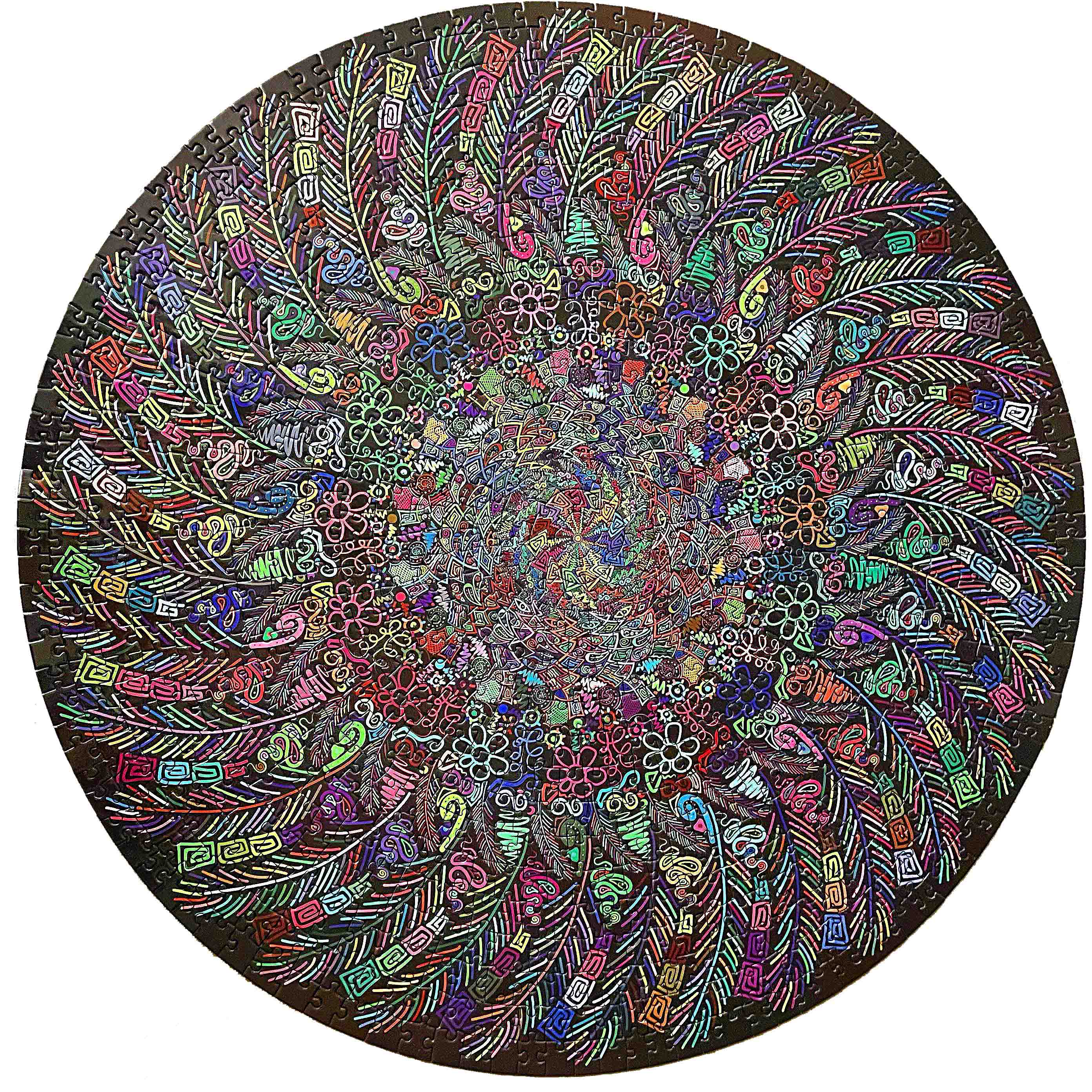 1000-piece Round Colour Indian Feather Crest Jigsaw Puzzle