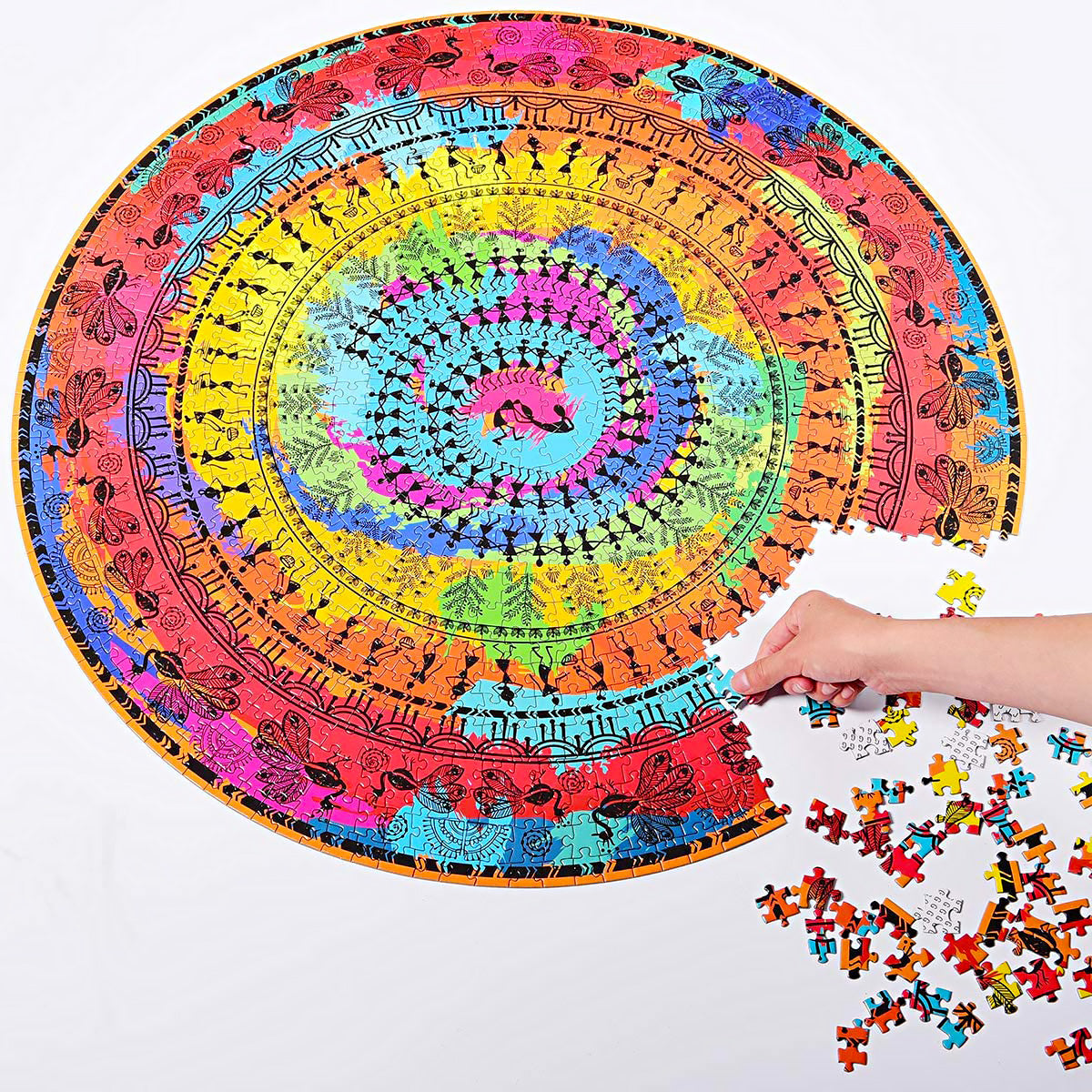 A colourful tribal jigsaw puzzle made of 1,000 pieces for any art lover who has been looking for a way to creatively spend their time without having to pick up a paint brush.