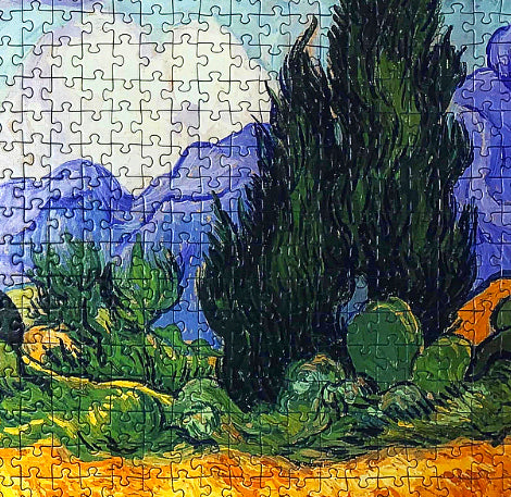 1,000-piece Vincent Van Gogh A Wheat Field, with Cypresses Jigsaw Puzzle | Rest In Pieces