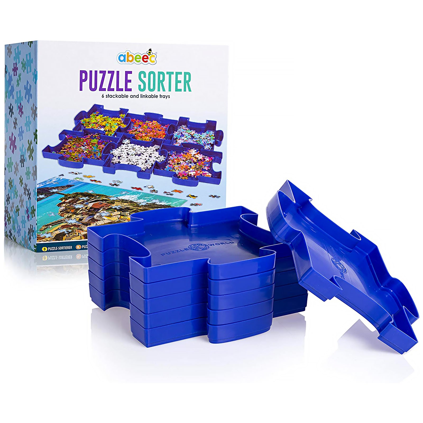 Jigsaw Puzzle Sorting Trays Accessory - Stackable and Linkable