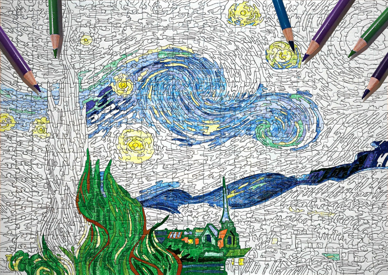 Vincent Van Gogh Starry Night Puzzle: Bring This Masterpiece to Life with 300 Pieces!
