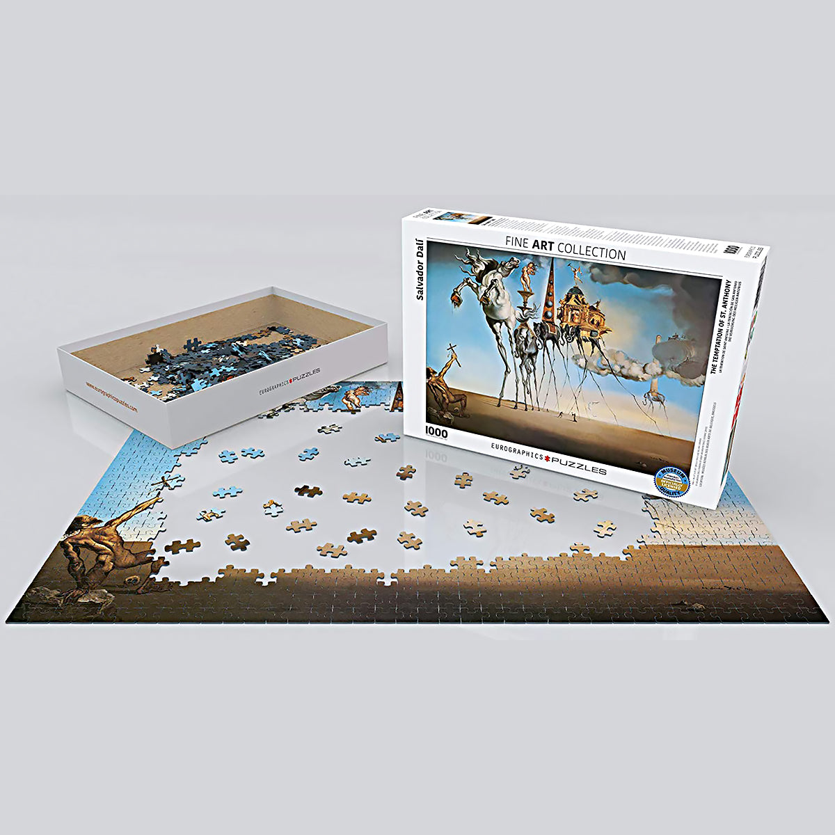 EuroGraphics Fine Art Collection's challenging and intricate jigsaw puzzle of The Temptation of St. Anthony by Salvador Dali
