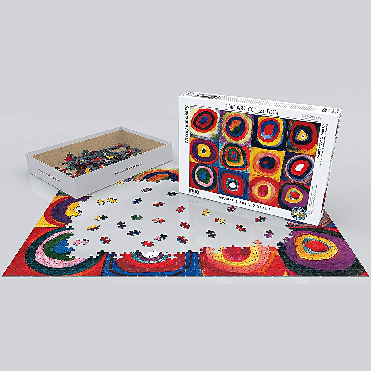 Experience the bold colours of the Wassily Kandinsky Colour Study painting turned jigsaw puzzle by Eurographics.