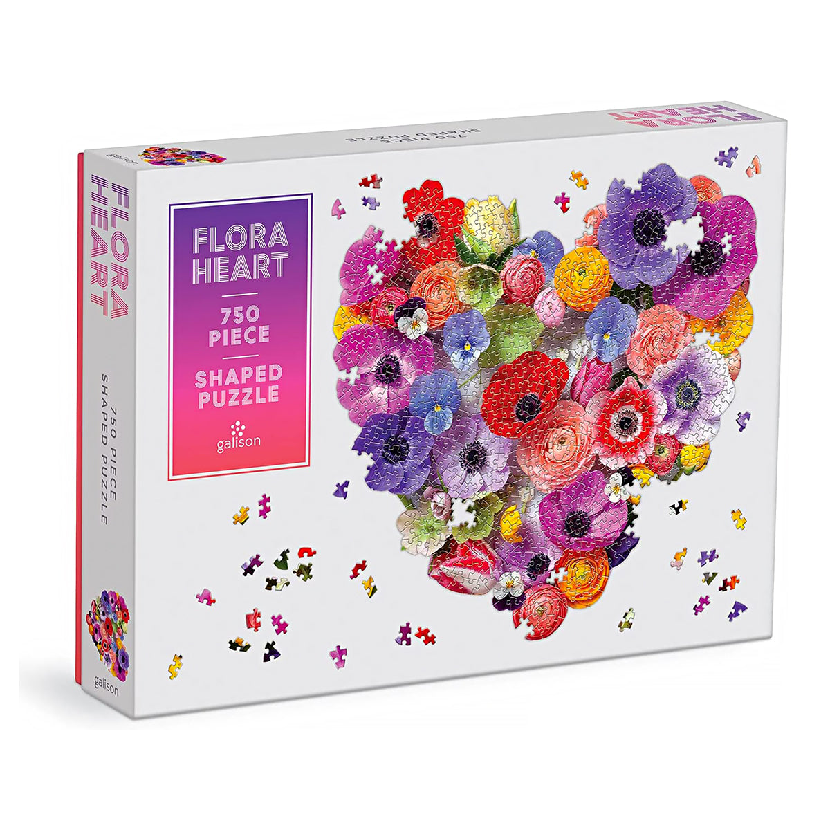Flora Heart 750 Piece Shaped Puzzle from Galison UK