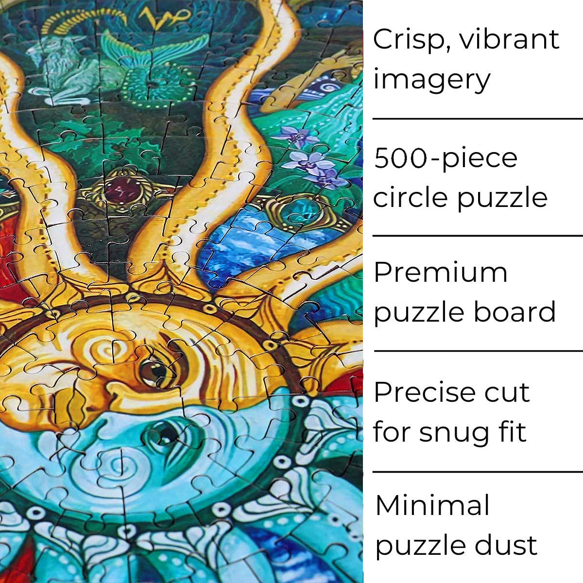 500-piece Round Signs of the Zodiac Jigsaw Puzzle