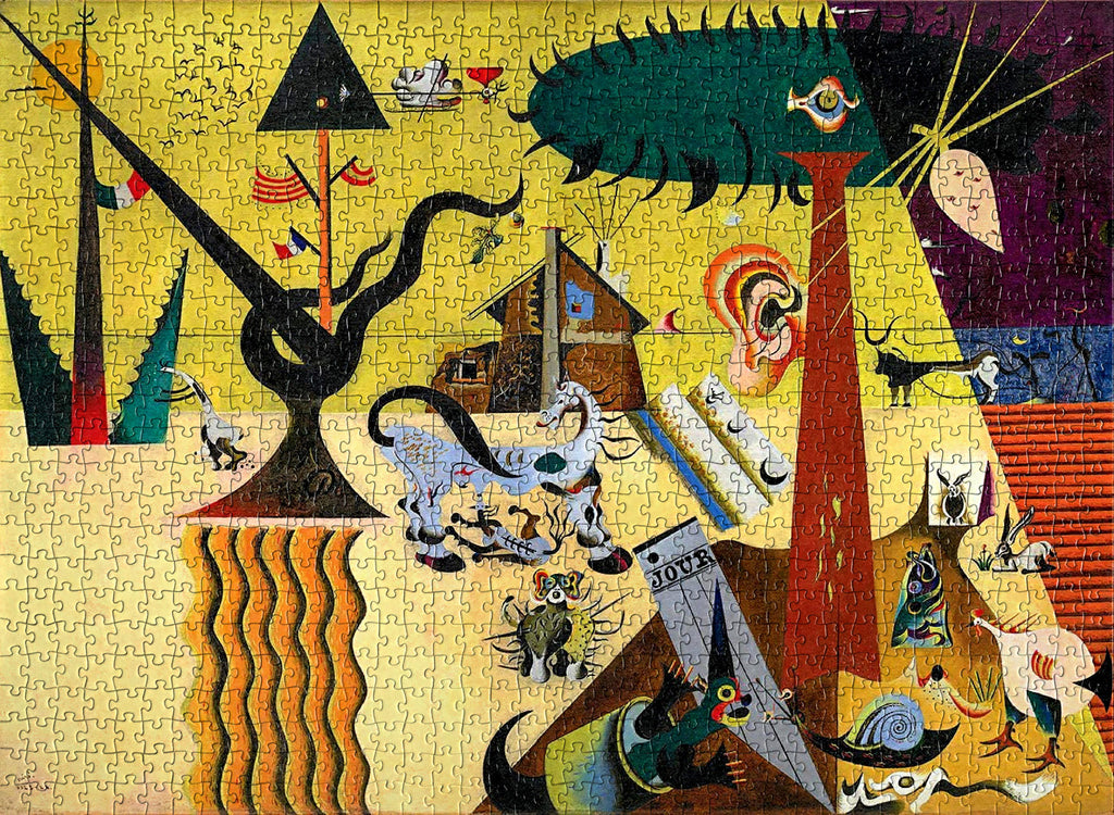 "The Tilled Field Puzzle by Joan Miró" - A 1000-piece puzzle featuring the beautiful masterpiece "The Tilled Field" by famous Spanish artist Joan Miró.