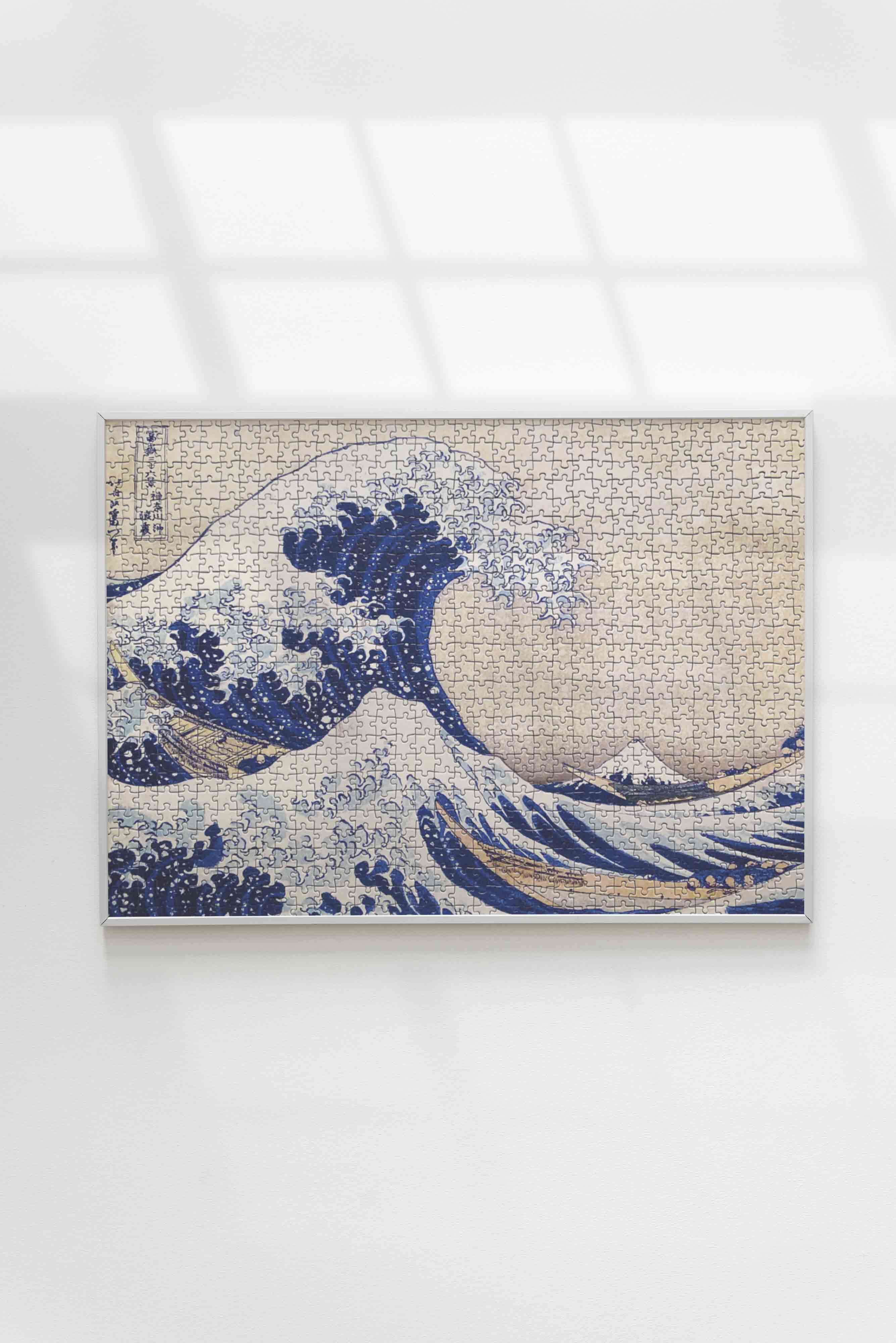 Katsushika Hokusai The Great Wave off Kanagawa Jigsaw Puzzle: 1000-Piece Puzzle Framed as Gallery Wall Art for Interior Design