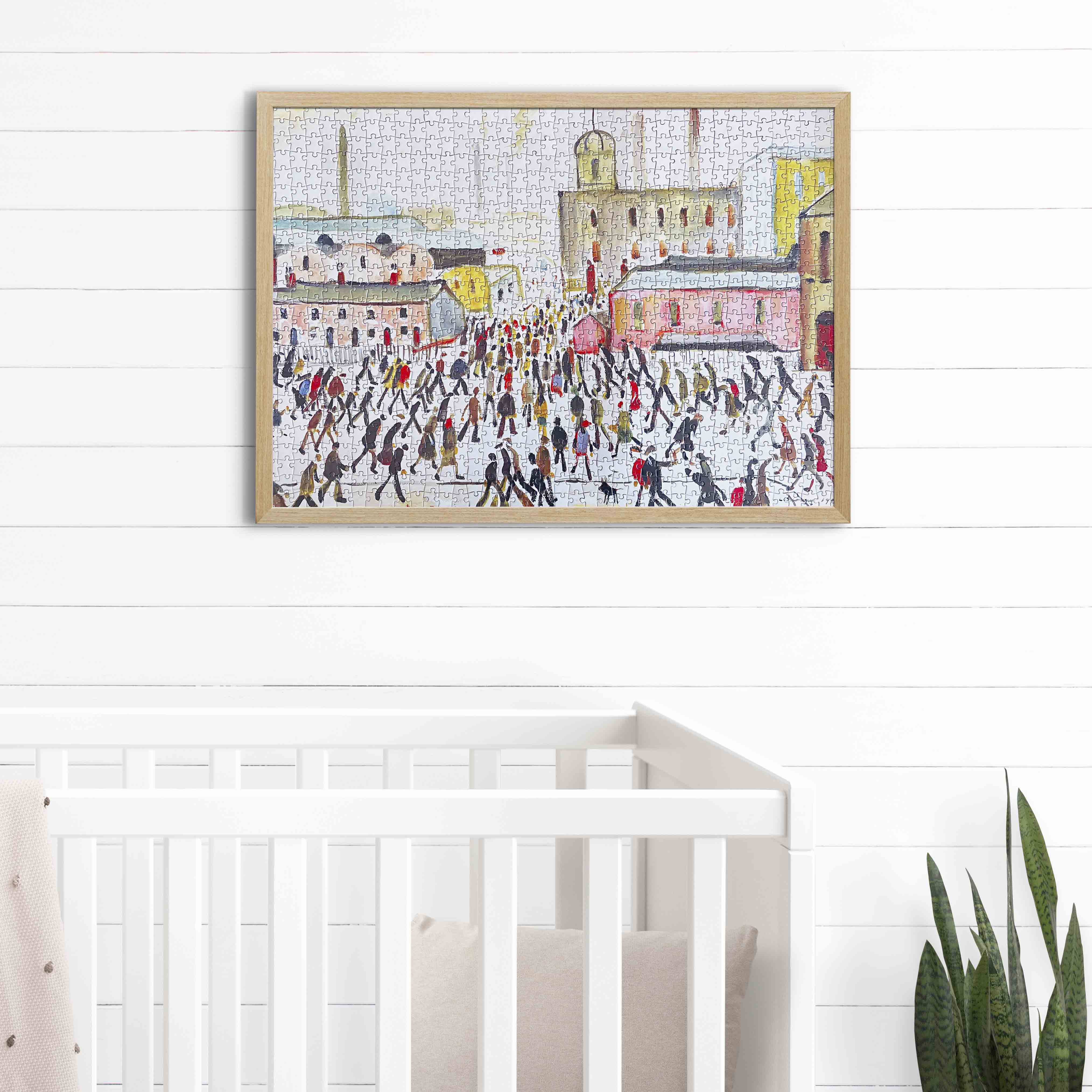 Decorative L. S. Lowry Puzzle Art: Going To Work, 1000 Pieces, Framed for Elegant Nursery Interior Design