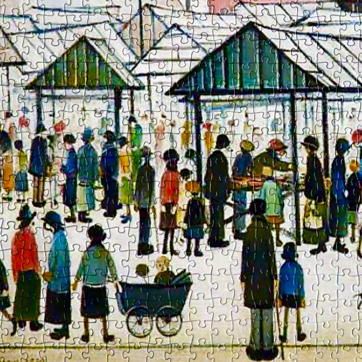 Challenging jigsaw puzzle featuring the iconic 'Market Scene, Northern Town'