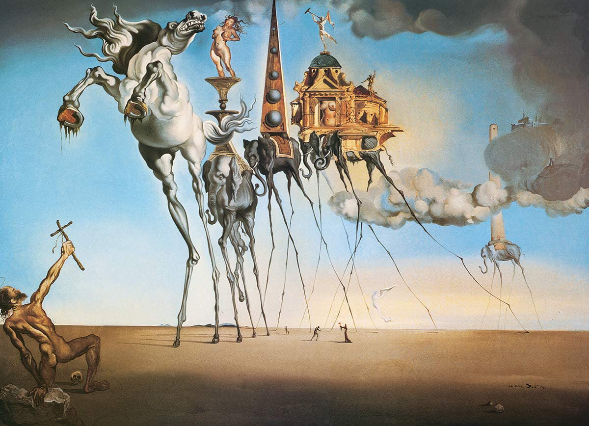 The Temptation of St. Anthony surrealist painting by Salvador Dali, 1946