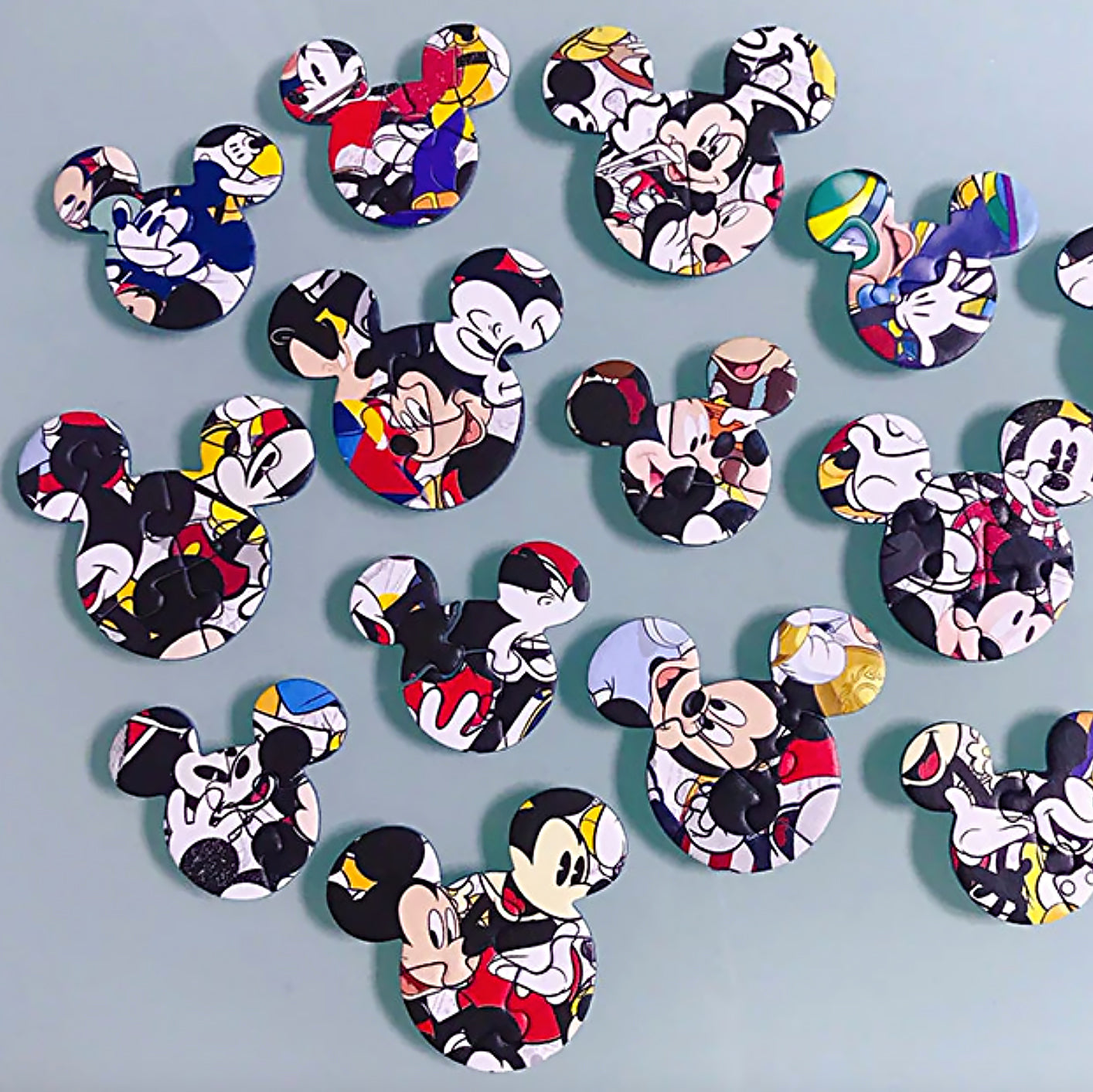 Unique Mickey Mouse shaped puzzle pieces
