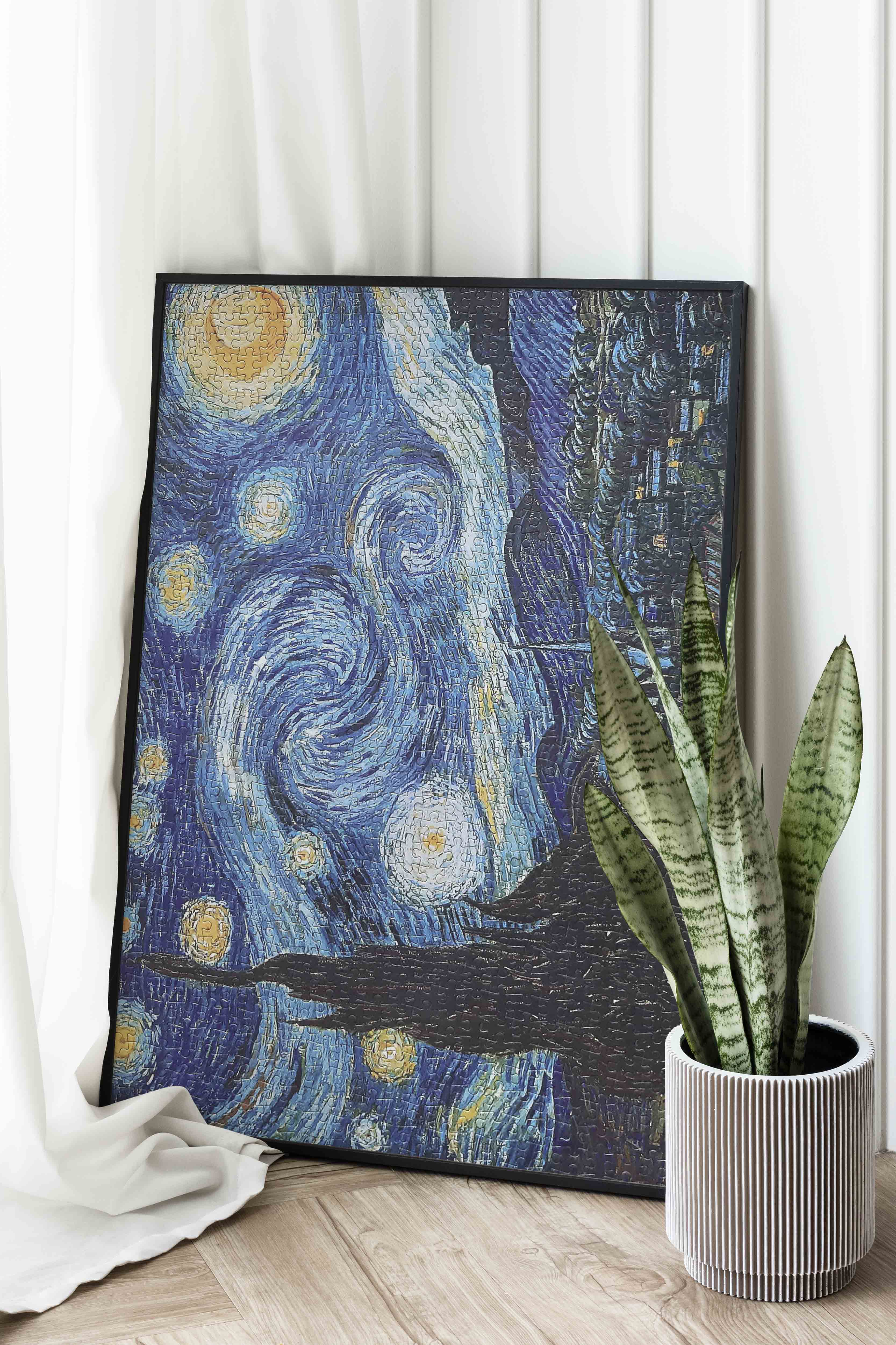A piece of art: frame your Vincent Van Gogh The Starry Night jigsaw puzzle once complete for beautiful wall art.